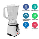 NOBEL Blender White 1.5 Litres 300W 2 Speed - Pulse Grinder  NB303E