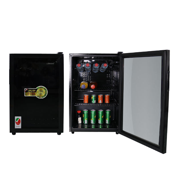 Bottle Chiller With Metal Shelf And Glass Door 132 Ltrs 220W Black NBC140RH