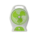 Nobel Rechargeable Box Fan White 8 inch Fan Blade LED Light 9 Speed NBF87R