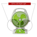 Nobel Rechargeable Box Fan White 8 inch Fan Blade LED Light 9 Speed NBF87R