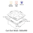 NOBEL Builtin - Hobs Glass Black 60cm Vitro Ceramic Hob NBH6041VH