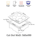 NOBEL Built-in - Hobs Stainless Steel 60cm 4 Gas Burner NBH6401SSH