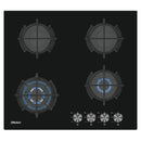 NOBEL Built-in - Hobs Glass Black 60cm 4 Gas Burner NBH6402GH