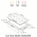 NOBEL Built-in - Hobs Stainless Steel 90cm 5 Gas Burners NBH9501SSH