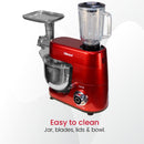 Nobel Stand Mixer With Bowl Red 1500Watt Full Metal Gear NBM100