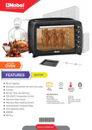 Nobel Electric Oven Black Convection Fan Rotisserie NEO100