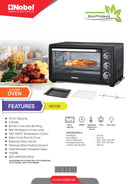 Nobel Electric Oven Black 35 Litres 1500W  NEO36