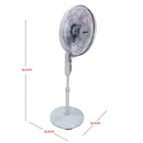 Nobel Stand Fan Black 16 Inch 3 Blades NF145