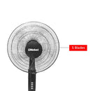 Nobel Stand Fan Black 16 Inch 5 Blades NF150