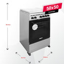 NOBEL Gas & Electric Cooker Silver 50x50 2 Gas Burners 2 Hot Plate NGC5200S