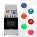 NOBEL Gas & Electric Cooker Silver 50x50 2 Gas Burners 2 Hot Plate NGC5200S