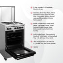 NOBEL Gas & Electric Cooker Silver 50x50 2 Gas Burners 2 Hot Plate NGC5200S