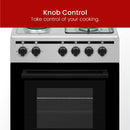 NOBEL Gas & Electric Cooker Silver 50x50 2 Gas Burners 2 Hot Plate NGC5200S