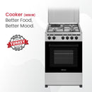 NOBEL Gas & Electric Cooker Silver 50x50 3 Gas Burners NGC5300S