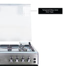 Nobel 60x60 Free Standing Gas Cooker with Gas Oven & Grill – 4 Gas Burners, Full Safety, Mechanical Timer, Rotisserie, Cast-Iron Pan Supports, Stainless Steel Finish – Made in Turkey NGC6062 Silver