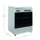 Nobel Gas & Electric Cooker Silver 60X60 2 Gas Burners NGC7222