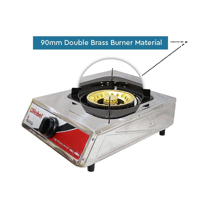 Nobel Gas Stove Stainless Steel Brass Auto Ignition Single Burner NGT1007