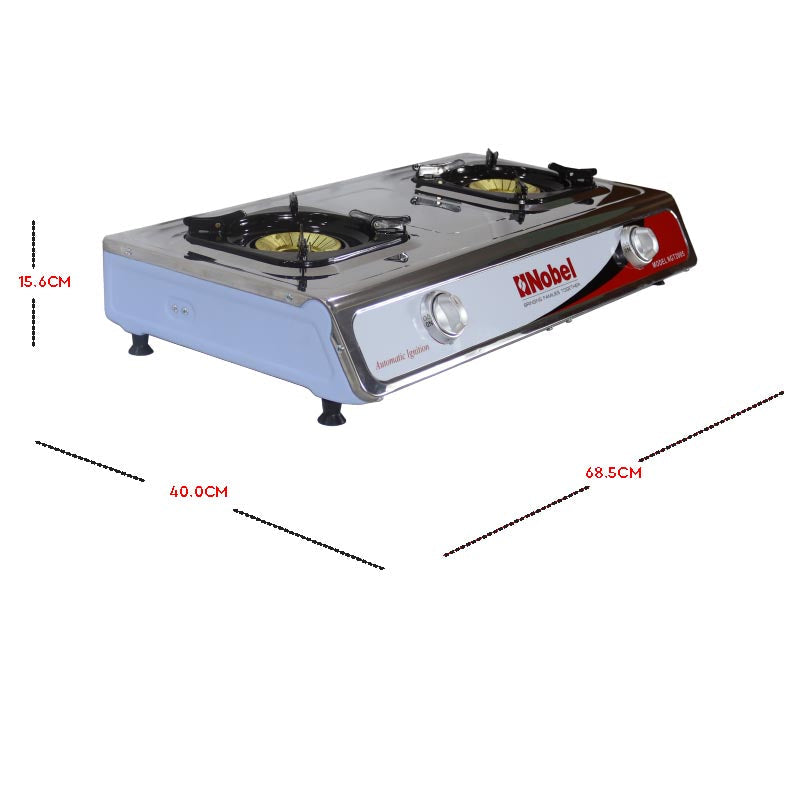 Nobel Gas Stove Stainless Steel Brass Auto Ignition NGT2005