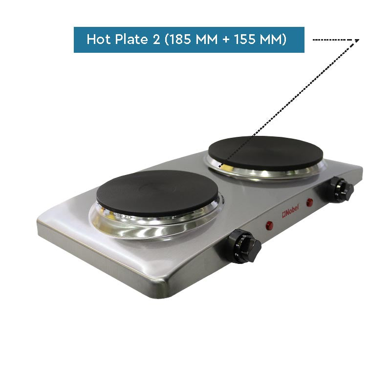 Nikai NKTOE5N2 Double Electric Hot Plate - 220-240 Volt 50 Hz - World Import