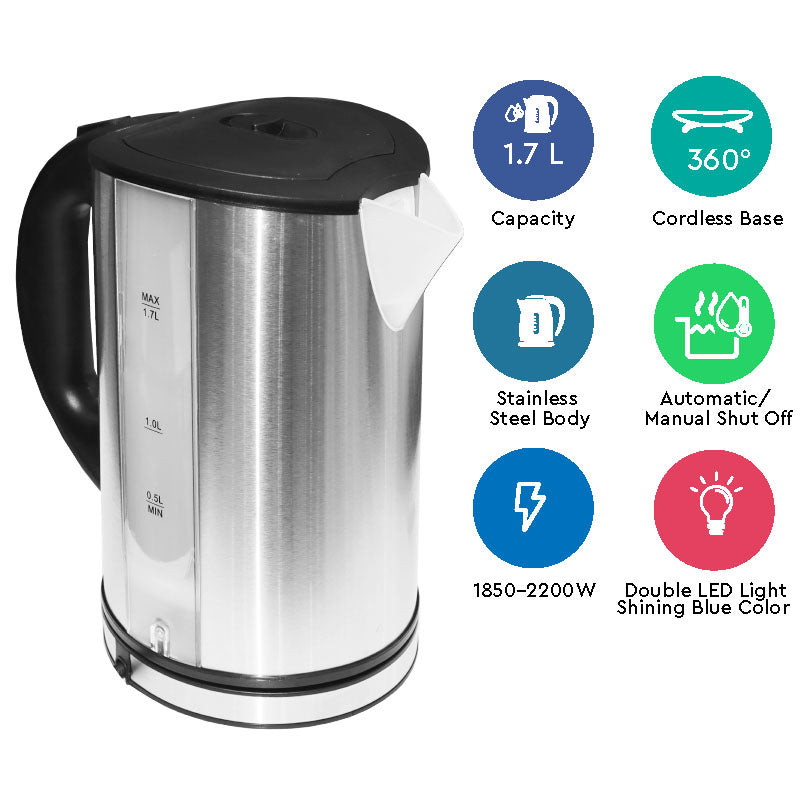 Nobel Kettles Stainless Steel 1.7 Litre NK172SS