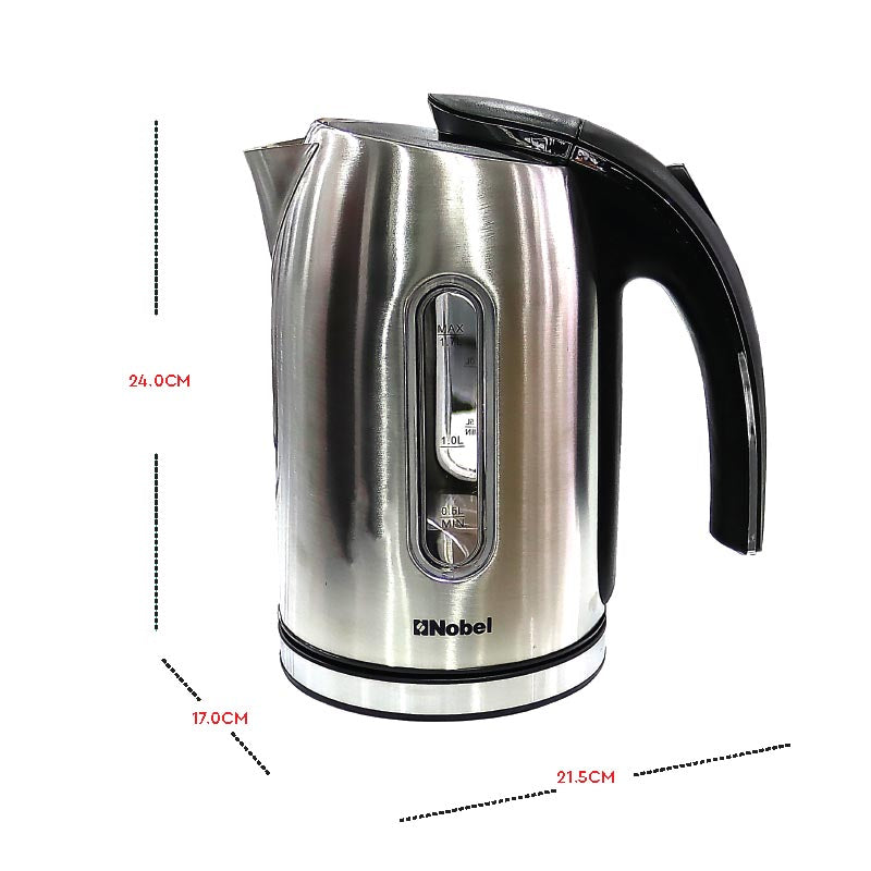 Nobel Kettles Stainless Steel 1.7 Litre Silver Color NK17SS