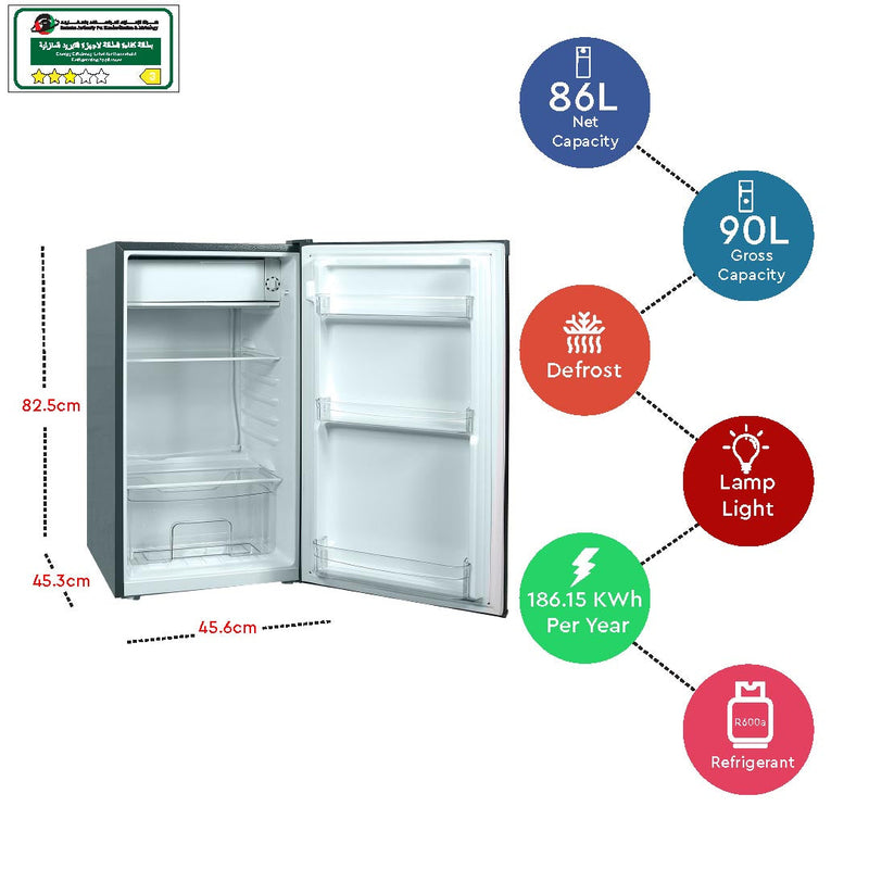 Nobel Refrigerator Single Door Inox 90 Ltrs Defrost NR135RS