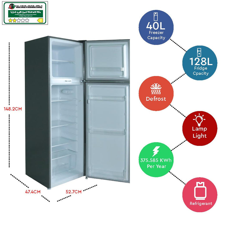 Nobel Refrigerator Double Door S/Steel 175 Ltrs Defrost NR200DFSS