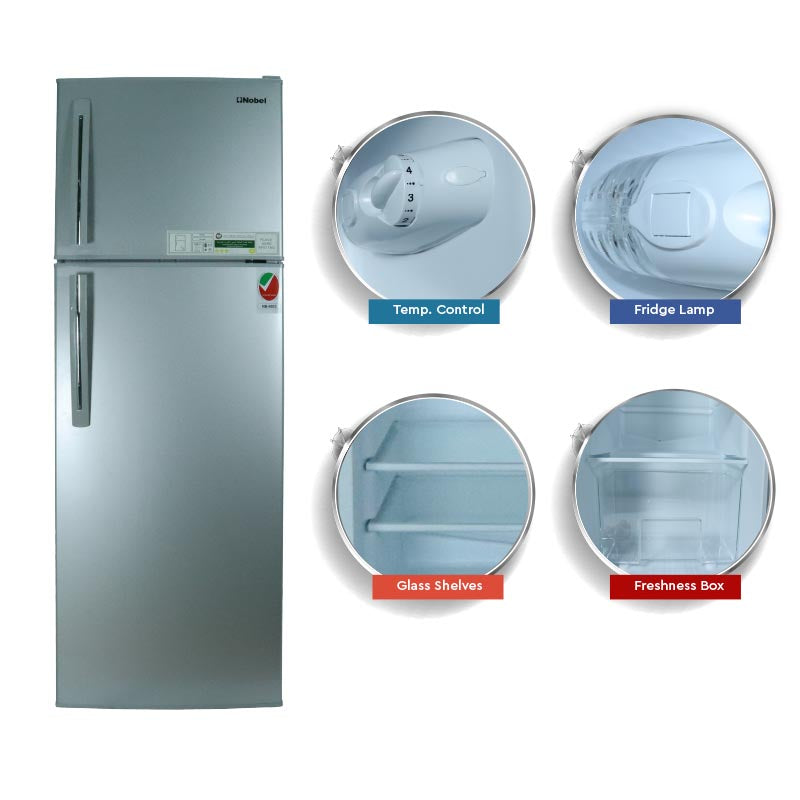 Nobel Double Door Rerigerator Silver 275L R600A NR300S