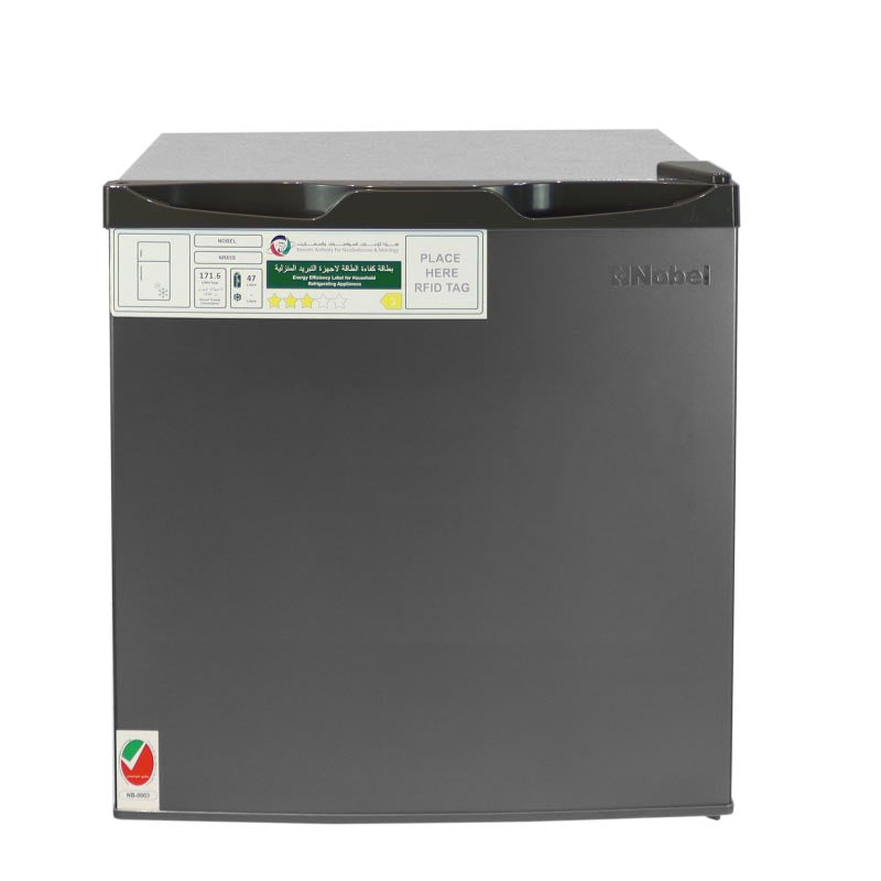 Nobel Single Door Refrigerators Dark Silver 50 Litres Defrost Recessed Handle R600A Inside Condenser NR65S