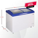 Nobel Sliding Door Freezer White 275L Curved Glass NSC395