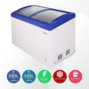 Nobel Sliding Door Freezer White 275L Curved Glass NSC395