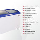 Nobel Sliding Door Freezer White 275L Curved Glass NSC395