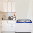 Nobel Sliding Door Freezer White 275L Curved Glass NSC395