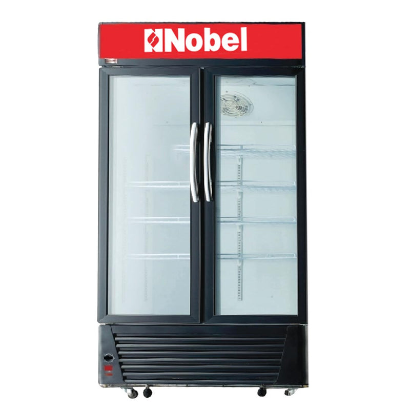 Nobel Upright Chiller - Double Door Black 518 Ltrs Hinge Door Light Box Lock and Key  NSF650