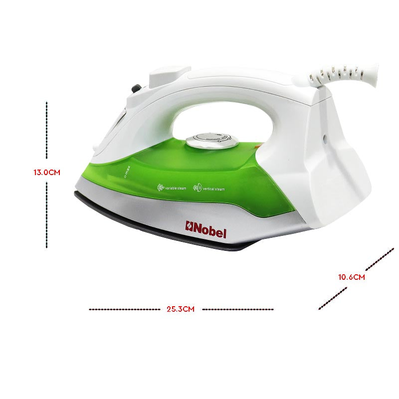 Nobel Steam Press Iron Green Non Stick Sole Plate  NSI246