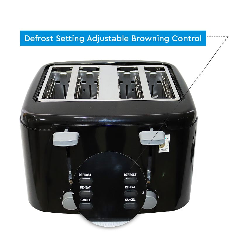 NOBEL Toaster 4 Slice 1450-1750W Adjustable Temperature Control NST4