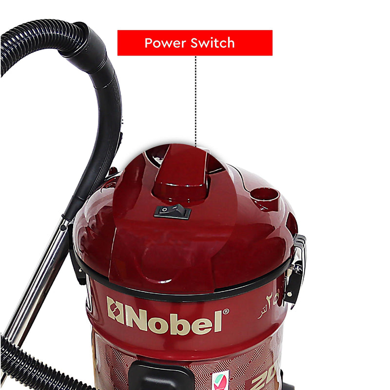 Nobel Drum Vacuum Cleaner Red 25 Litres 2000W Drum Type NVC2525