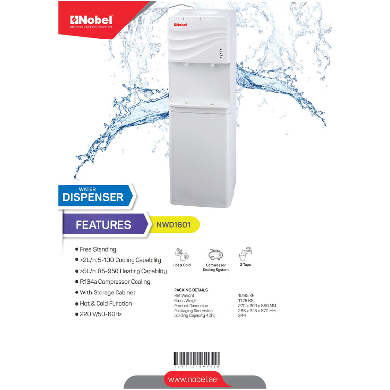 NOBEL Free Standing Water Dispenser White NWD1601