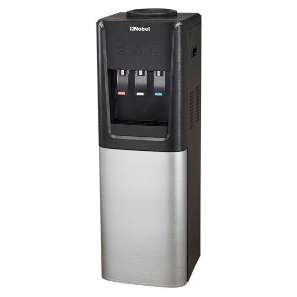 Nobel 3 Tap Top Load Water Dispenser Black and Silver NWD1607