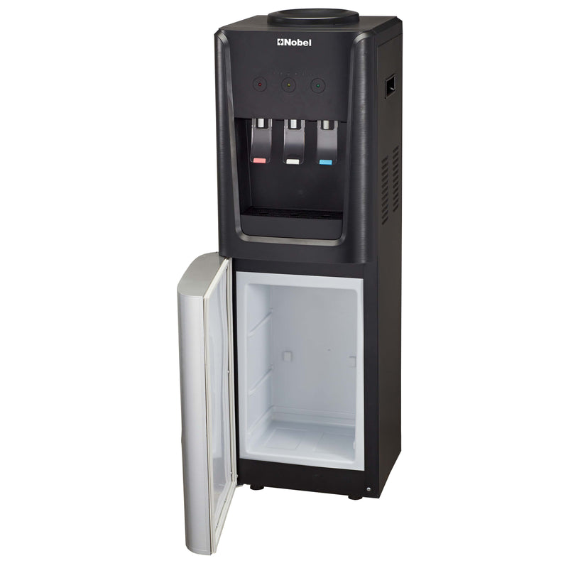 Nobel 3 Tap Top Load Water Dispenser Black and Silver NWD1607