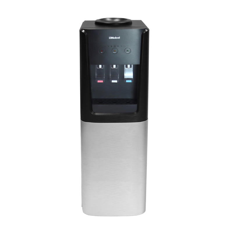 Nobel 3 Tap Top Load Water Dispenser Black and Silver NWD1607