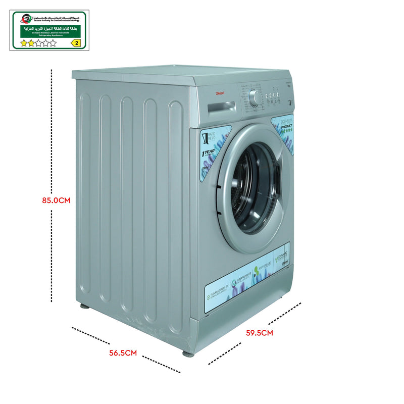 Nobel Front Load Washing Machine Silver 8Kg 1200Rpm NWM850FS