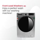 Nobel Front Load Washers Dark Silver 8Kg 1200Rpm Stainless Steel Drum Inverter Led Display NWM960RH