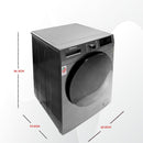 Nobel Front Load Washers Dark Silver 8Kg 1200Rpm Stainless Steel Drum Inverter Led Display NWM960RH