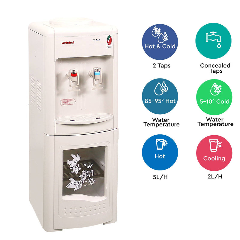 Nobel Water Dispenser Free Standing White Cabinet NWD1560