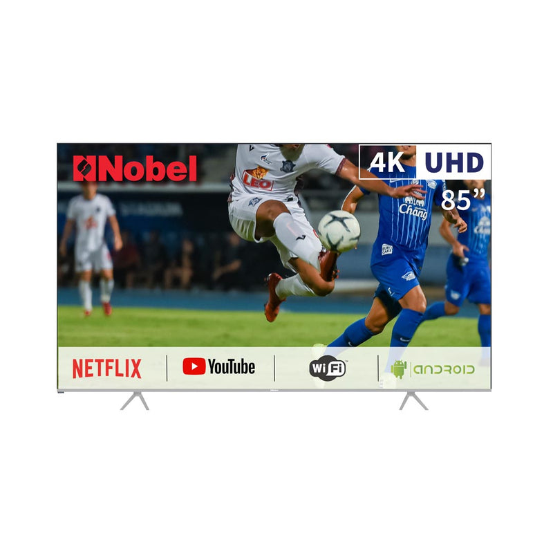 NOBEL LED - FLAT FRAME LESS Silver 85 INCHES FHD Smart ANDROID DVBT2/S2 UHD85LEDS